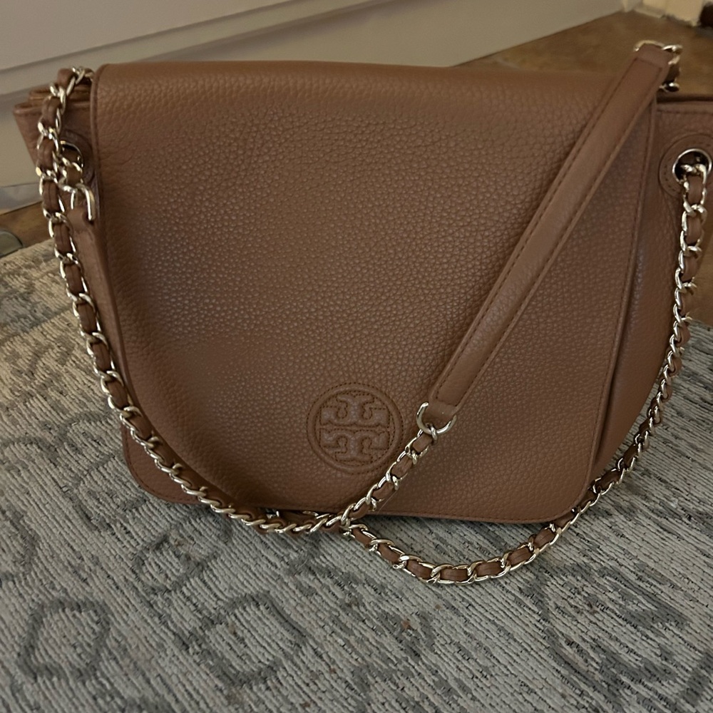 Tory Burch Tan Brown Leather Shoulder Bag